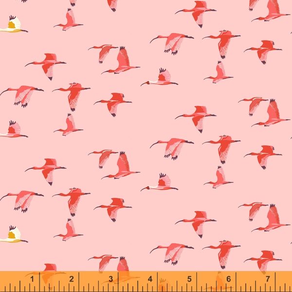 Cotton quilting fabric pattern called 'Caroni in Pink'. Part of the 'Tabanca' fabric collection. Designed by Tamara Kate for fabric company Windham Fabrics. SKU: 52820 16. 44-45 inch width.