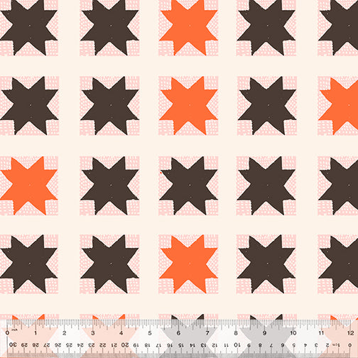 Cotton quilting fabric pattern called 'Quilt Top in Pale Blush'. Part of the 'Country Mouse' fabric collection. Designed by Heather Ross for fabric company Windham Fabrics. SKU: 53472-3. 44-45 inch width.