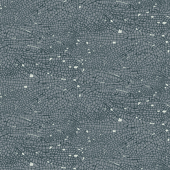 Cotton quilting fabric pattern called 'Devil's Arrow in Gray Sand Dragon'. Part of the 'Sleuth' fabric collection. Designed by Giucy Giuce for fabric company Andover Fabrics. SKU: A-458-C. 44-45 inch width.