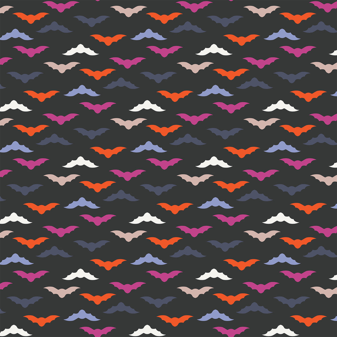 GhostTown - Bats in Black - Figo Fabrics - 90517-99 - Half Yard