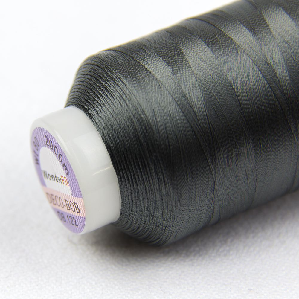 Wonderfil - Decobob Spool - 2000m - 80wt thread - Dark Grey