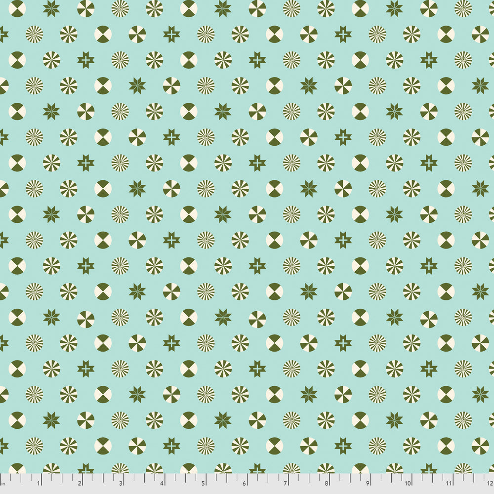 Holiday Homies Flannel - Peppermint Stars in Pine Fresh - Tula Pink for Free Spirit - FNTP005.PINEF - Half Yard