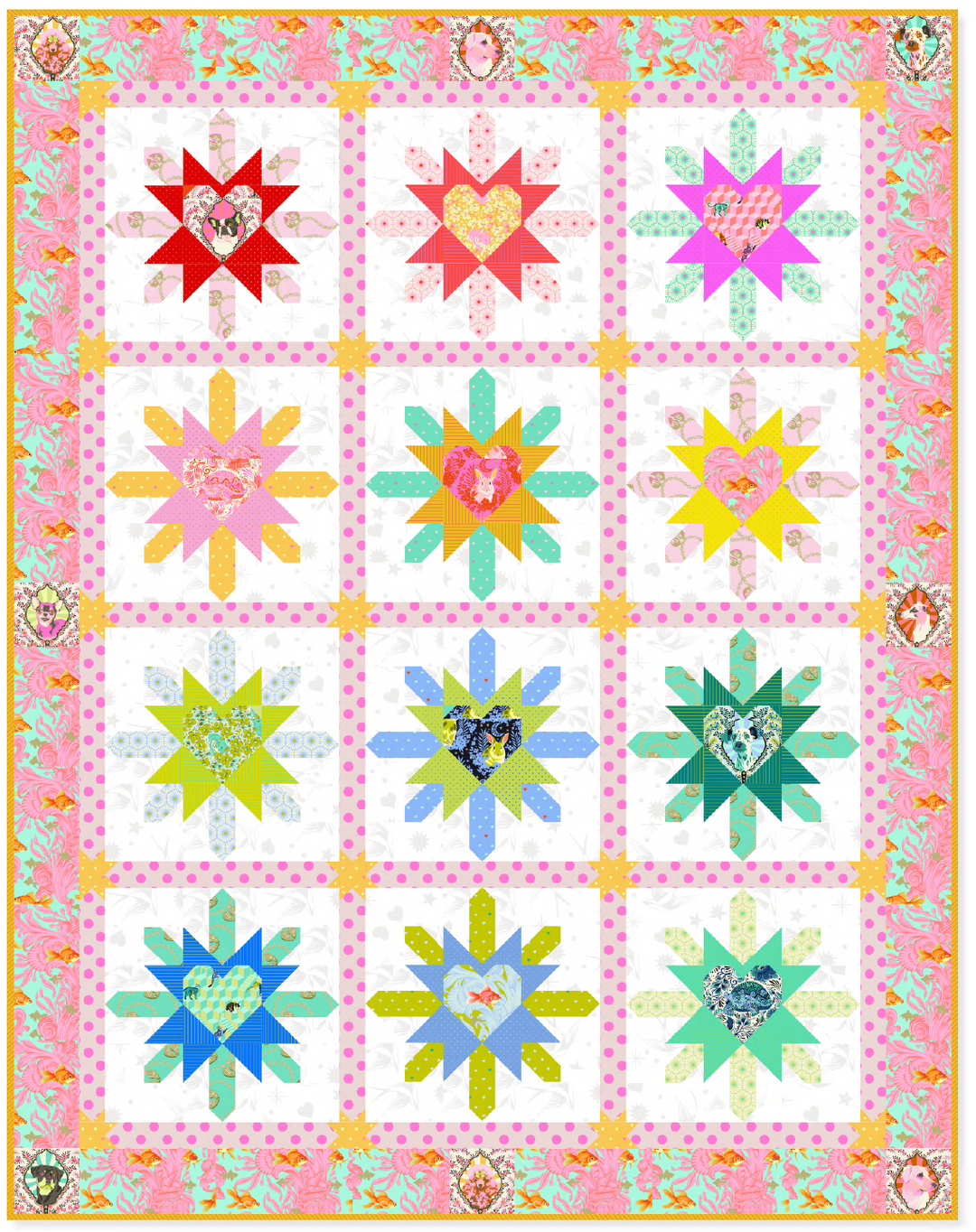 Besties - Heart Burst - Quilt Kit - Fabric & Pattern - KITQTTP.HEART