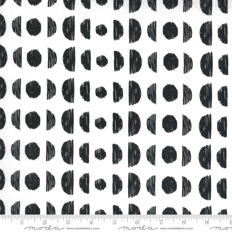 Cotton quilting fabric pattern called 'Phases in Paper'. Part of the 'Illustrations' fabric collection. Designed by Alli K for fabric company Moda Fabrics. SKU: 11504 25. 44-45 inch width.