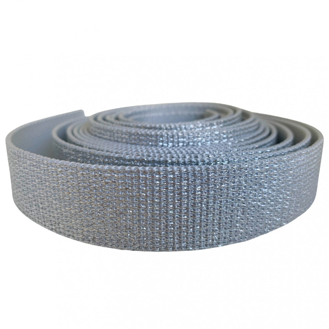 Sew Hungry Hippie - Glitter Webbing - 1.25" Wide - Silver - SHH-GLTWEBSV