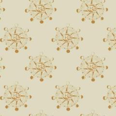 Cotton quilting fabric pattern called 'Star Compass in Sand'. Part of the 'Aweigh North' fabric collection. Designed by Rae Ritchie for fabric company Dear Stella Fabrics. SKU: ST-SRR1061SA. 44-45 inch width.