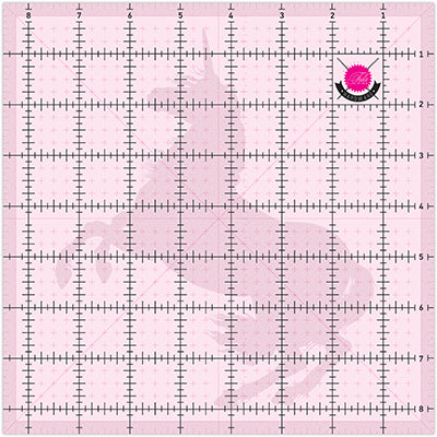 Tula Pink clear grip ruler, a Tula Pink hardware quilting notion, size 12.5" x 12.5", SKU: TPSQ12