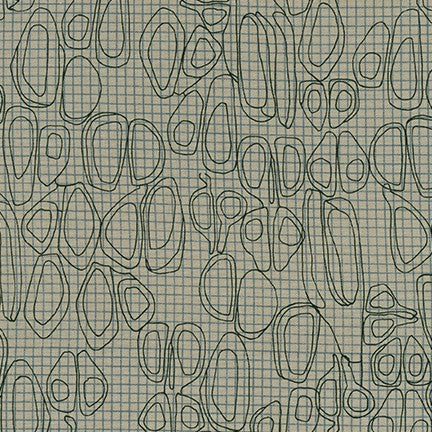 Cotton quilting fabric pattern called 'Geometric in Stone'. Part of the 'Kept' fabric collection. Designed by Carolyn Friedlander for fabric company Robert Kaufman. SKU: AFR-20135-155. 44-45 inch width.